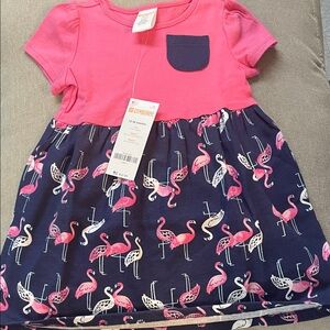 Gymboree Pink and Navy Flamingo Dress